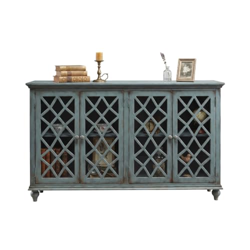 Signature Design by Ashley Mirimyn 4-Door Accent Cabinet, Antique Teal