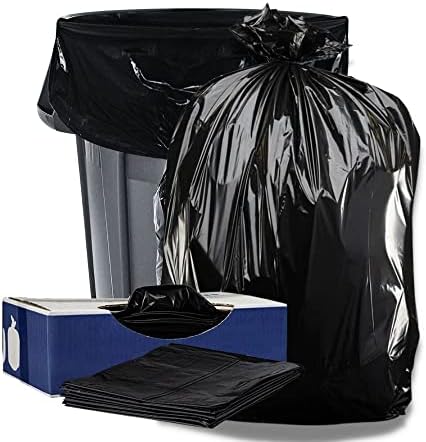 Plasticplace Contractor Trash Bags 55-60 Gallon, 3.0 Mil, Black Heavy Duty Garbage Bag, 38” X 58” (50Count)