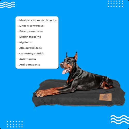 Cama Pet Impermeável Colchonete Fun 60x90 GG - Cachorro Grande, Resistente, Lavável e Capa Removível