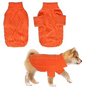 Small Dog Sweater Solid Color Turtleneck Sweater Warm Jumper for Cold Weather Stretchable Clothing Suitable for Boy Girl Pet