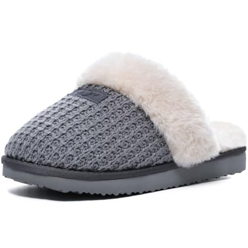 Image of OOW Cozy House Slippers for Women with Memory Foam Fuzzy Shoes for Indoor