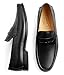Journey West Mens Penny Loafers with Genuine Leather Business Dress Slip on Loafer Shoes for Men Black US 9
