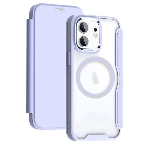 YUYIB iPhone12 ケース iPhone12 Pro ケース 手帳型 MagSafe対応 背面 クリア 透明 高級なPUレザー+PCパネル+TPUバンパー マグネット開閉 衝撃吸収 軽量薄型 ブランド スマホケース アイフォン12/12プロ 手帳