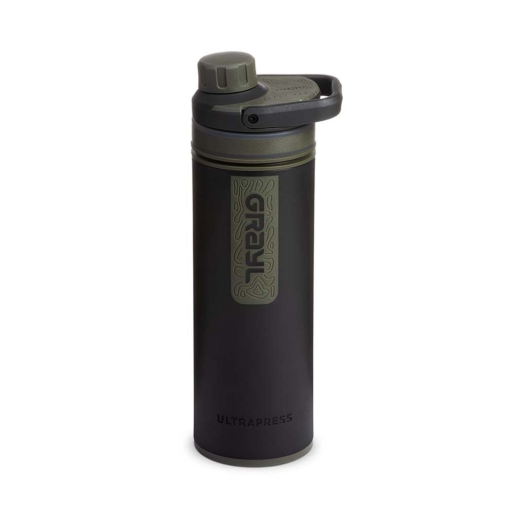 Grayl UltraPress Outdoor- & Reisewasserfilter | für 150L Wasser | Filterkartusche wechselwar | Camo Black mit 1 Ersatzfilter