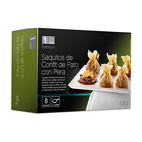 La Sirena Saquitos de Confit de Pato con Pera Premium, 120g (Congelado)