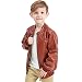 Encontrar Boys Faux Leather Jacket Trendy Stand Collar Coat Brown 9-10