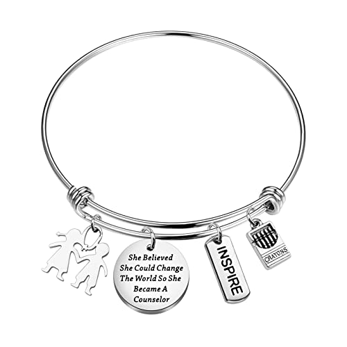 Image of bobauna Counselor Gift School Counselor Bracelet So She Became A Counselor Appreciation Gift