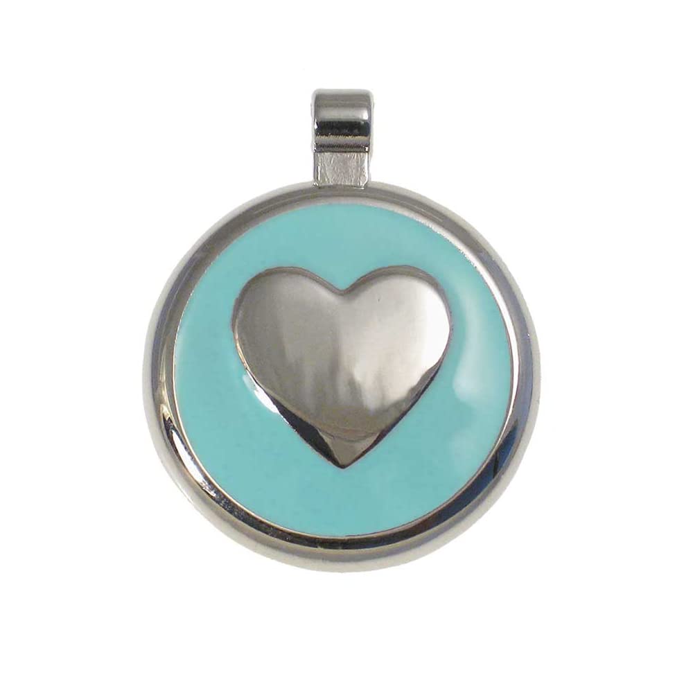 LuckyPet Heart Jewelry Pet ID Tag for Cats and Dogs, Personalized Engraving on The Back Side, Small Mint Heart