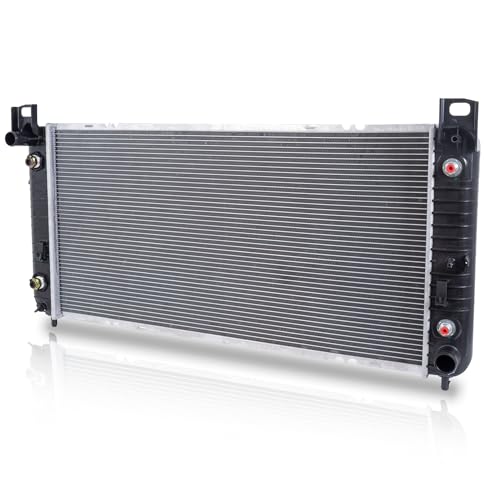 KUIPERAUTO 34'' Aluminum Radiator W/Oil Cooler Compatible for 1999-2013 Chevrolet Silverado Tahoe Compatible for GMC Sierra Yukon Compatible for Cadillac 5.3L 6.0L V8 Replace# CU2370 15193107