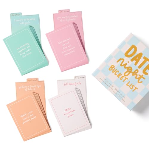 Image of WORLD TRAVELER Eccolo Dayna Lee inchDate Night Bucket List inch - 60 Cards with Creative Prompts for Adventures, Memories, and Connection, Divided into 4 Sections, Premium Cardstock in Gift-Ready Holder