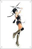 ff yuffie - Impresión artística divertida de metal de 8 x 12 pulgadas, decoración de pared para sala de juegos, cueva de hombre