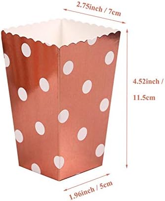 Miniatura 6 de Tvoip 36 cajas de palomitas de maíz de papel de aluminio de oroplataoro rosa, decoración de Navidad, boda, fiesta, suministros de dulces, bolsas de