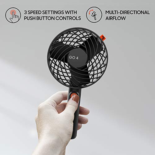 Sharper Image Go 4C Rechargeable Handheld Personal Fan With Charging Dock, Black #TOP4