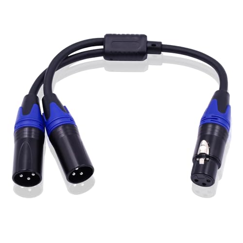 Amazon.co.jp: Poyiccot XLR 分岐ケーブル 30cm、XLR (メス) to 2(オス