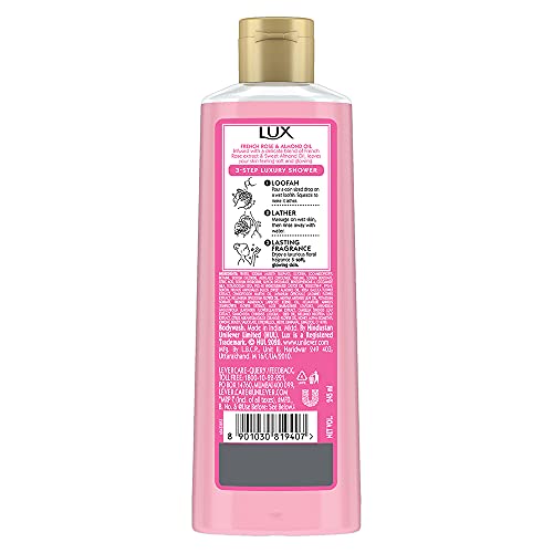 Image of Lux Shower Gel, Freesia Scent & Aloe Vera Bodywash, Skin Cleanser With Long Lasting Fragrance, Paraben Free, 245ml & Shower Gel, French Rose Fragrance & Almond Oil Bodywash, 245ml