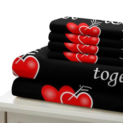 Parure de lit 135x200cm avec housse de couette 3D cœurs d'amour pour lit simple - 7