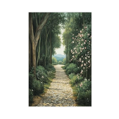 ELKPDOE Poster su tela rustica con paesaggio boschivo, decorazione artistica