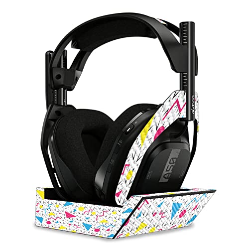 Image of MightySkins Carbon Fiber Skin Compatible with Astro A50 Wireless Headphones + Base Station (Gen 4) - 90s Fun | Protective, Durable Textured Carbon Fiber Finish | Easy to Apply | Made in The USA