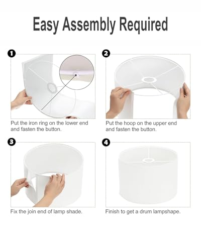 Image of Homesake Floor Lamp for Living Room, Traditional Farmhouse Boho Mid-Century Pole Lamp with Linen Lamp Shade, Standing Lamp, Floor Lamp for Living Room, Bedroom Office, Off-White