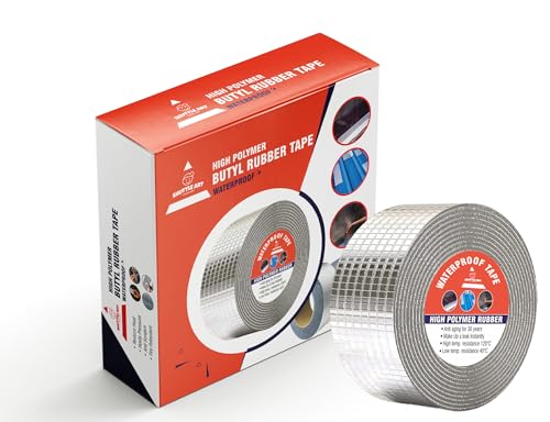 Shuttle Art Waterproof Repair Tape for Pipe Leakage Roof Water Leakage Solution Aluminium Foil Tape Waterproof Adhesive Sealing Butyl Rubber Tape for Surface Crack (10CM*5M (Pack Of 1))