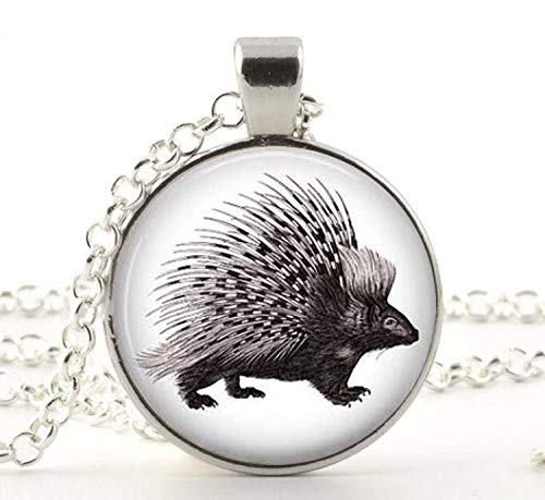 Preisvergleich Produktbild Halskette mit Stachelschwein-Anhänger, Woodland-Schmuck, Stachelschwein-Schmuck, Geschenk für Naturliebhaber