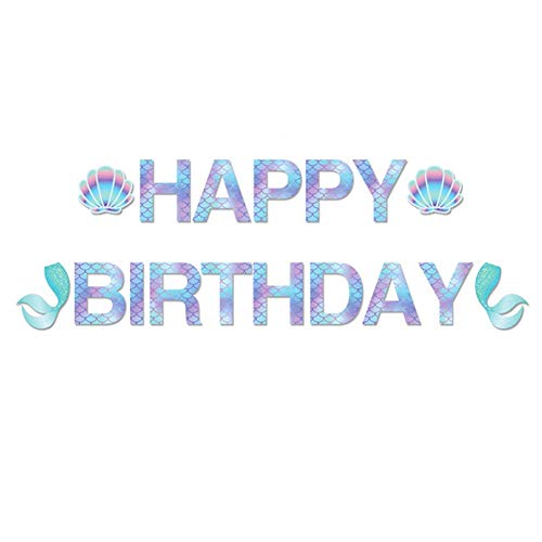 Anor Wishlife Sparkle Mermaid Birthday Banner,Mermaid Banner,Mermaid Party Supplies,Little Mermaid Birthday Decoration For Girls,Boys,Kids,Home,Classroom,Baby Showers,1St Birthday #TOP2