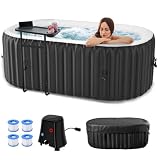 DoCred Inflatable Hot Tub with Bubble Jets, 75" X 47" X 25" Oval