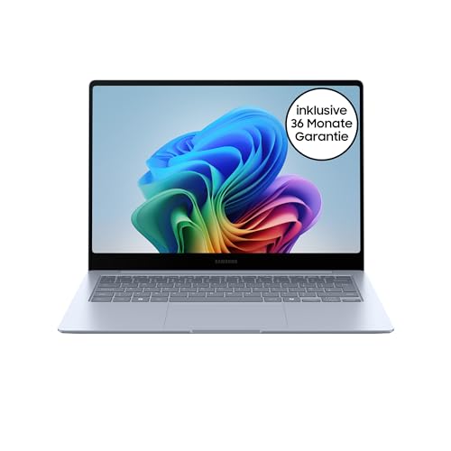 Samsung Galaxy Book4 Edge Galaxy AI-Laptop, 14-Zoll-Display, 16GB RAM, Snapdragon X Elite Prozessor, Notebook 512GB Speicher, Copilot, Sapphire Blue, 3 Jahre Herstellergarantie [Exklusiv auf Amazon]