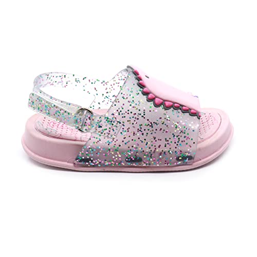 Sandália Plugt Mini Bizz Dinossauro Gliter Rosa - 21/22