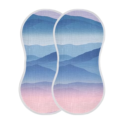 1 Pack Layered Mountains Muslin Burp Cloths Cotton Absorbent Baby Burping Rags for Boys Girls Soft Newborn Burp Bibs, 22 x 11 Inch2