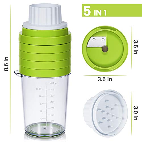 Adoric Spiralschneider NEU 5 in 1 Küchehelfer 2020 Gemüse Spiralschneider, Gemüse Reibe Gemüsehobel für Karotte, Gurke, Kartoffel,Kürbis, Zucchini, Käse, Schokolade