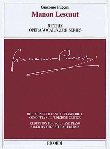 Manon Lescaut Ricordi Opera Vocal Score Series