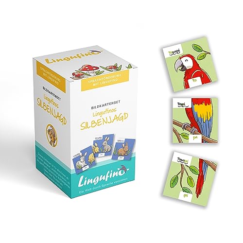DIALOG TOYS - Bildkarten Set Lingufinos Silbenjagd - 64 liebevoll...