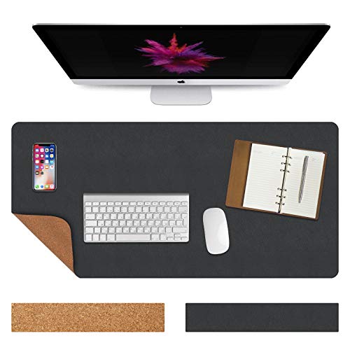 Vicloon Alfombrilla de Escritorio, 60 * 30CM, Alfombrilla de Escritorio de Oficina, Protector Mesa Escritorio, Estera del Escritorio de Oficina, Para Escritorios de Oficina y Domésticos(Negro)