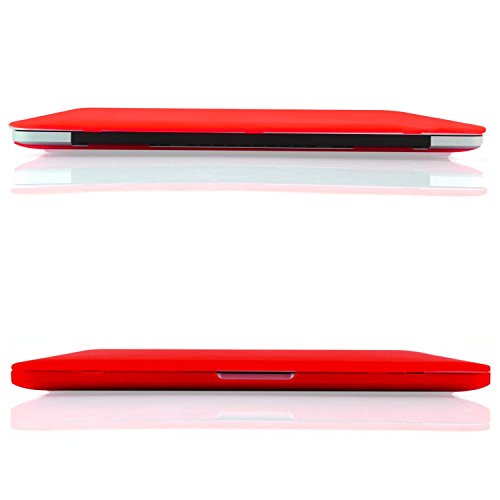 Image of Heartly Premium MacBook Flip Thin Hard Shell Rugged Armor Hybrid Bumper Back Case Cover for MacBook Pro 15 inch inch - Hot Red