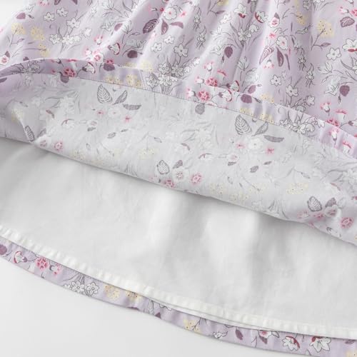 DAVE & BELLA Baby Girl Dress Long Sleeve Floral Toddler Girls Smocked Sundress Cotton Playwear Vintage Princess Dress4