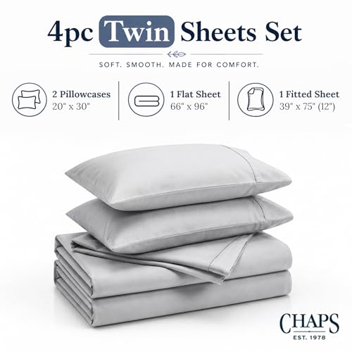 Image of Chaps Twin Size Sheet & Pillowcase Sets- 6 Piece, Deep Pocket, Wrinkle Free