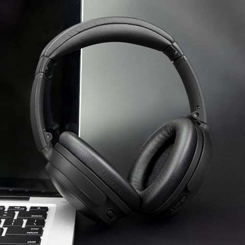 Image of SOULWIT Earpads Replacement for Bose QuietComfort 45 (QC45) /QuietComfort SE (QC SE) /New Quiet Comfort Wireless Over-Ear Headphones, Ear Pads Cushions with Softer Protein Leather - Black