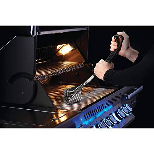 Triple-Row Grill Brush Napoleon Triple-Row Bbq Grill Cleaning Brush With Stainless Steel Bristles For Cast Iron Cooking Grates, For Cast Iron Cooking Grids, Barbecue Cleaning Brush Accessory #TOP4