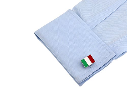 MRCUFF Italian Flag Italy Pair Cufflinks in a Presentation Gift Box & Polishing Cloth3