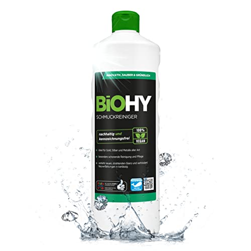BiOHY Schmuckreiniger (1l Flasche) | AKTIVE GLANZFORMEL | Konzentrat für jedes Ultraschallgerät | Nachhaltige und schonende Reinigung für Uhren, Schmuck und Edelmetalle Cover