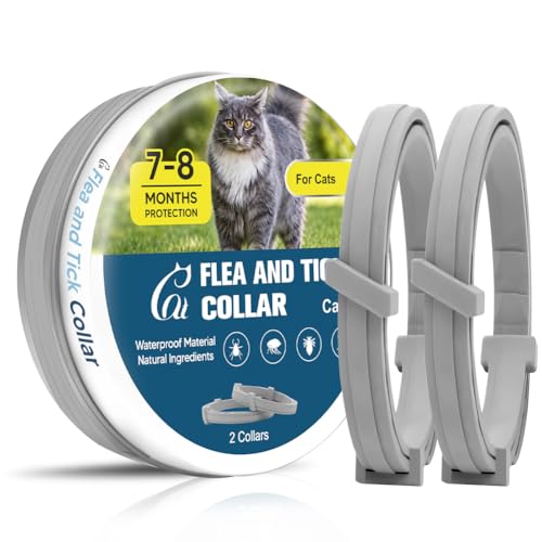 Flea Collar for Cats Cat Flea Tick Collar with Plant-Based Ingredients Tick Collar for Cats Designed for Long-Lasting Daily Wear Flea and Tick Collar for Cat Indoor & Outdoor Use 2 Pack