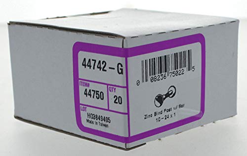 Hillman 44750#10-24 X 1" Steel Binding Post (Includes Screw), Zinc,20 #TOP1