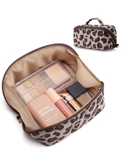 Image of BAGSMART Small Makeup Bag for Women, Mini Toiletry Bag, Leopard Print