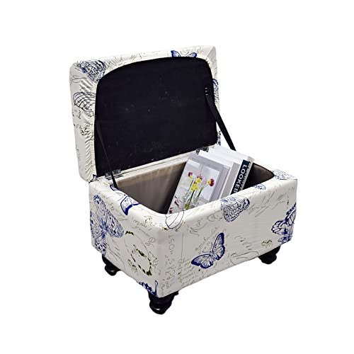 Image of FUANGUI Ottoman Cover Stretch Storage Ottoman Bench Slipcover Printed Folding Storage Bench Ottoman Cover Footrest Stool Slipcover Footstool Protector Cover with Elastic Bottom,Small