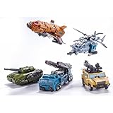 STENBEIGO Deformation Toys Combiner Set 5 in 1 Small Scale Anime Action Figure Model Robot Gift for Adults Boys
