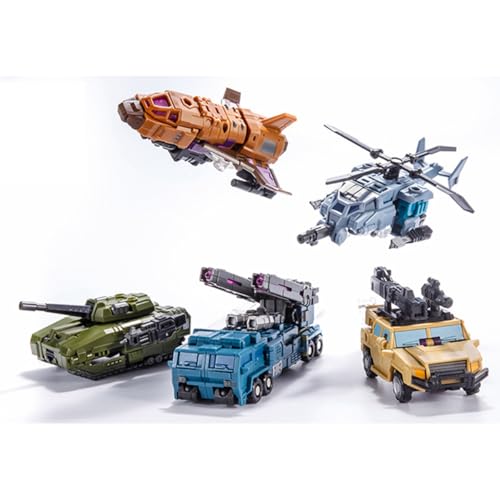 STENBEIGO Deformation Toys Combiner Set 5 in 1 Small Scale Anime Action Figure Model Robot Gift for Adults Boys
