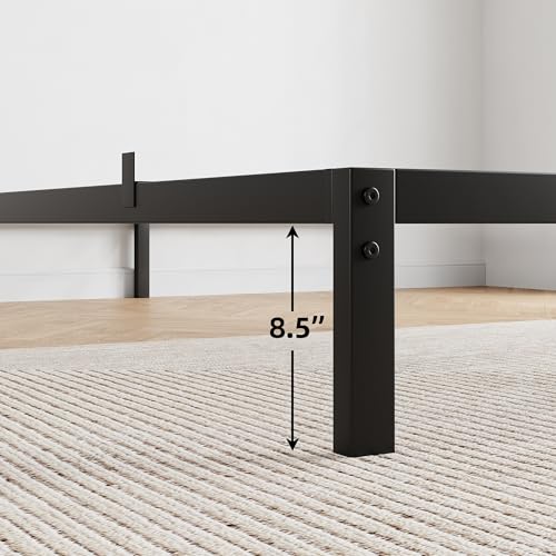 GAOMON 10 Inch Full Bed Frame No Box Spring Needed, Heavy Duty Platform Metal Bed Frame with Metal Slats and Under Bed Storage, Easy Assembly, Noise Free, Black