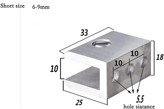 Glass Railing Post Silver Clamp Glass Floor Clamp Cabinet Clamp Balustrade Post Railing Clamp Glass Shelf Clamp(Mirror)