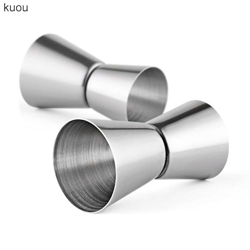 Set of 2 Stainless Steel 25/50 ml & 15/30 ml Cocktail Jigger Spirit Measure Cup, Shot Measure Dual Measuring Cup for Bar Party Wine Cocktail Drink Shaker Shaker - Image 2
